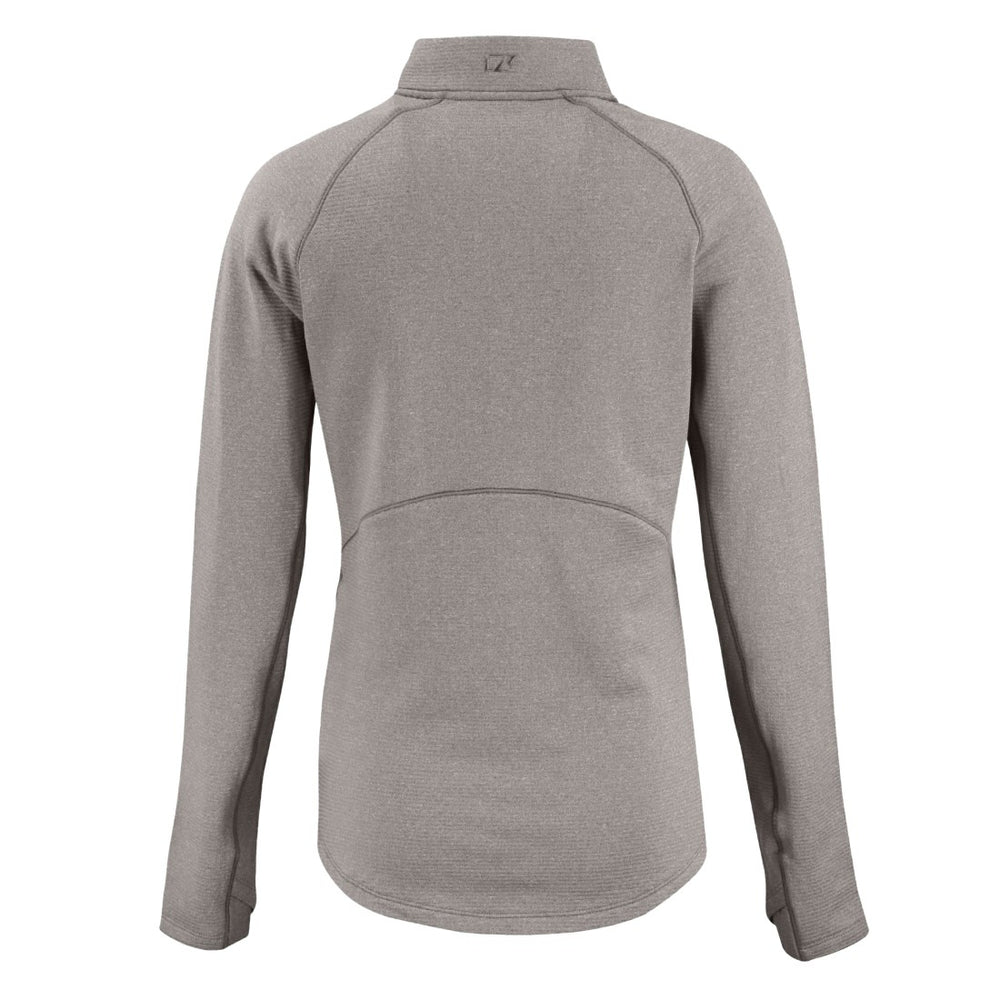 Green Bay Packers Cutter & Buck Women's Peshastin Eco Fleece Recycled Tri-Blend Raglan Half-Zip Jacket Heather Gray