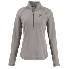 Green Bay Packers Cutter & Buck Women's Peshastin Eco Fleece Recycled Tri-Blend Raglan Half-Zip Jacket Heather Gray