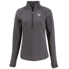 Green Bay Packers Cutter & Buck Women's Peshastin Eco Fleece Recycled Tri-Blend Raglan Half-Zip Jacket Heather Black