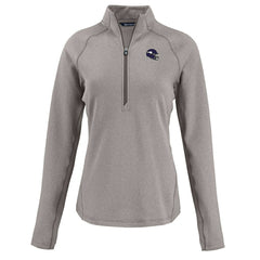 Minnesota Vikings Cutter & Buck Women's Peshastin Eco Fleece Recycled Tri-Blend Raglan Half-Zip Jacket Heather Gray