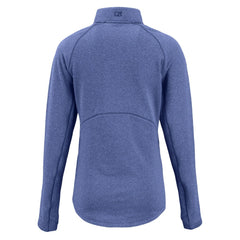 New York Giants Cutter & Buck Women's Peshastin Eco Fleece Recycled Tri-Blend Raglan Half-Zip Jacket Heather Royal
