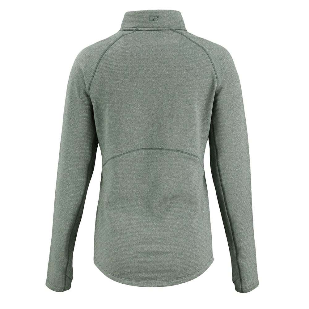 Philadelphia Eagles Cutter & Buck Women's Peshastin Eco Fleece Recycled Tri-Blend Raglan Half-Zip Jacket Heather Kelly Green