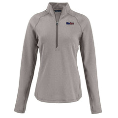 Pittsburgh Steelers Cutter & Buck Women's Americana Peshastin Eco Fleece Recycled Tri-Blend Raglan Half-Zip Jacket Heather Gray