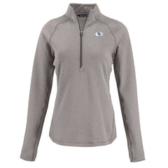 San Francisco 49ers Cutter & Buck Women's Peshastin Eco Fleece Recycled Tri-Blend Raglan Half-Zip Jacket Heather Gray