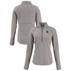 Seattle Seahawks Cutter & Buck Women's Peshastin Eco Fleece Recycled Tri-Blend Raglan Half-Zip Jacket Heather Gray
