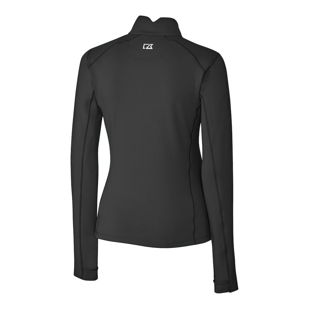 Miami Dolphins Cutter & Buck Women's Traverse Stretch Quarter-Zip Pullover Top Black