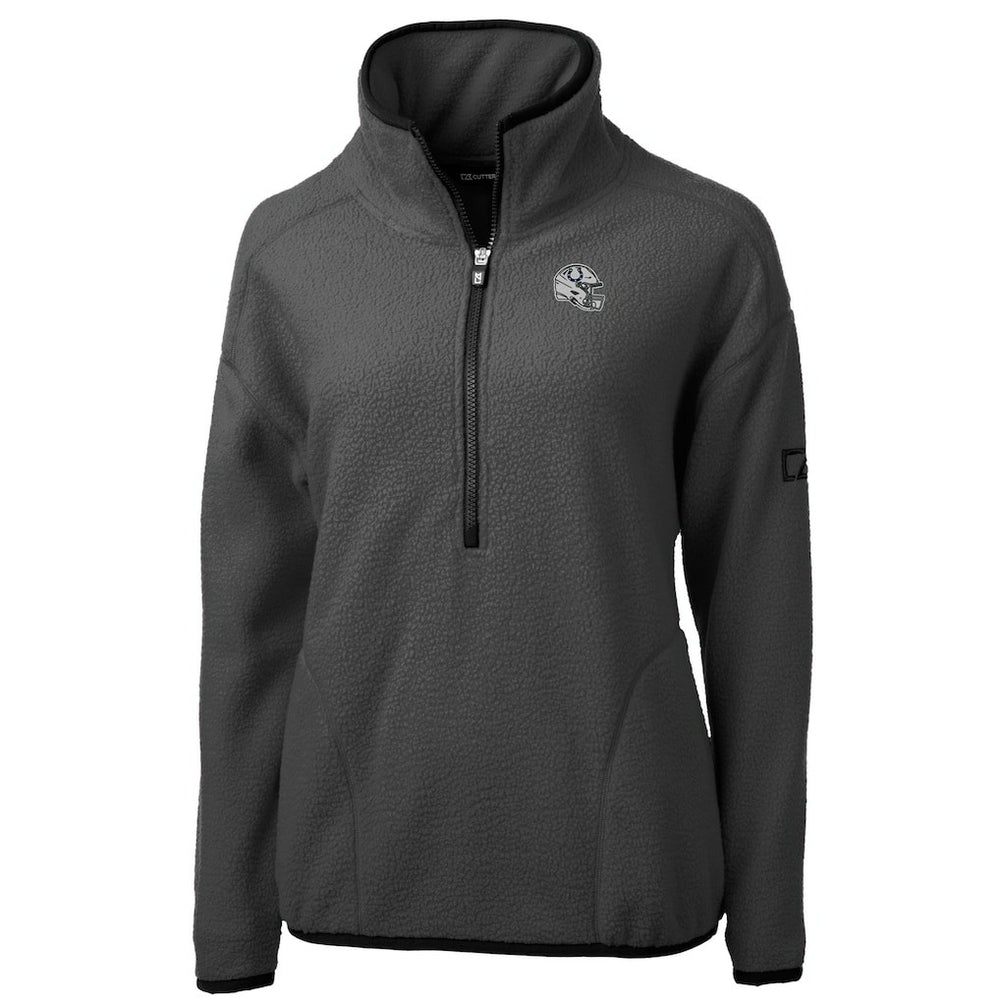 Indianapolis Colts Cutter & Buck Women's Helmet Cascade Eco Sherpa Fleece Half-Zip Jacket Charcoal