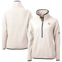 Chicago Bears Cutter & Buck Women's Cascade Eco Sherpa Fleece Half-Zip Jacket Oatmeal