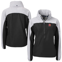 Tampa Bay Buccaneers Cutter & Buck Women's Charter Eco Recycled Half-Zip Hooded Anorak Jacket Black