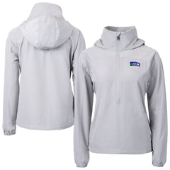 Seattle Seahawks Cutter & Buck Women's Charter Eco Recycled Half-Zip Hooded Anorak Jacket Gray