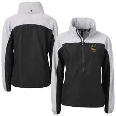 Pittsburgh Steelers Cutter & Buck Women's Charter Eco Recycled Half-Zip Hooded Anorak Jacket Black