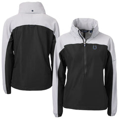 Indianapolis Colts Cutter & Buck Women's Charter Eco Recycled Half-Zip Hooded Anorak Jacket Black