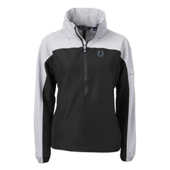Indianapolis Colts Cutter & Buck Women's Charter Eco Recycled Half-Zip Hooded Anorak Jacket Black