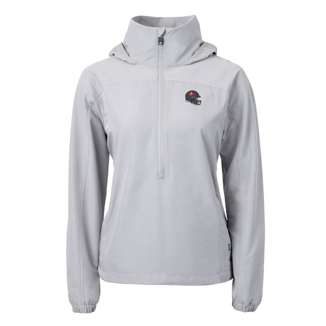 Tampa Bay Buccaneers Cutter & Buck Women's Charter Eco Recycled Half-Zip Hooded Anorak Jacket Gray