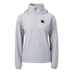 Washington Commanders Cutter & Buck Women's Charter Eco Recycled Half-Zip Hooded Anorak Jacket Gray