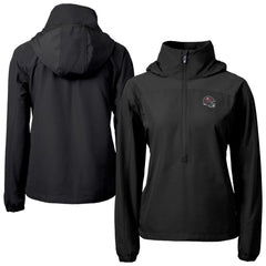 Tampa Bay Buccaneers Cutter & Buck Women's Charter Eco Recycled Half-Zip Hooded Anorak Jacket Black