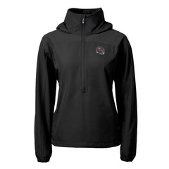 Tampa Bay Buccaneers Cutter & Buck Women's Charter Eco Recycled Half-Zip Hooded Anorak Jacket Black
