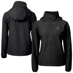 Baltimore Ravens Cutter & Buck Women's Charter Eco Recycled Half-Zip Hooded Anorak Jacket Black