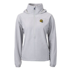 Green Bay Packers Cutter & Buck Women's Charter Eco Recycled Half-Zip Hooded Anorak Jacket Gray
