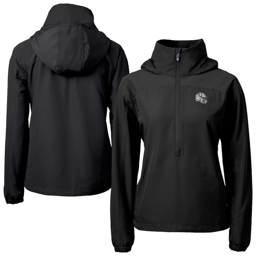 Indianapolis Colts Cutter & Buck Women's Charter Eco Recycled Half-Zip Hooded Anorak Jacket Black