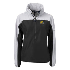 Green Bay Packers Cutter & Buck Women's Charter Eco Recycled Half-Zip Hooded Anorak Jacket Black
