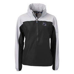 Minnesota Vikings Cutter & Buck Women's Charter Eco Recycled Half-Zip Hooded Anorak Jacket Black
