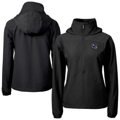 Minnesota Vikings Cutter & Buck Women's Charter Eco Recycled Half-Zip Hooded Anorak Jacket Black