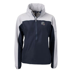 New England Patriots Cutter & Buck Women's Charter Eco Recycled Half-Zip Hooded Anorak Jacket Navy
