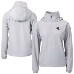 New York Giants Cutter & Buck Women's Charter Eco Recycled Half-Zip Hooded Anorak Jacket Gray