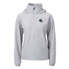 Philadelphia Eagles Cutter & Buck Women's Charter Eco Recycled Half-Zip Hooded Anorak Jacket Gray