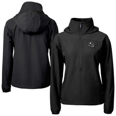 Pittsburgh Steelers Cutter & Buck Women's Charter Eco Recycled Half-Zip Hooded Anorak Jacket Black