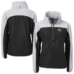 San Francisco 49ers Cutter & Buck Women's Charter Eco Recycled Half-Zip Hooded Anorak Jacket Black
