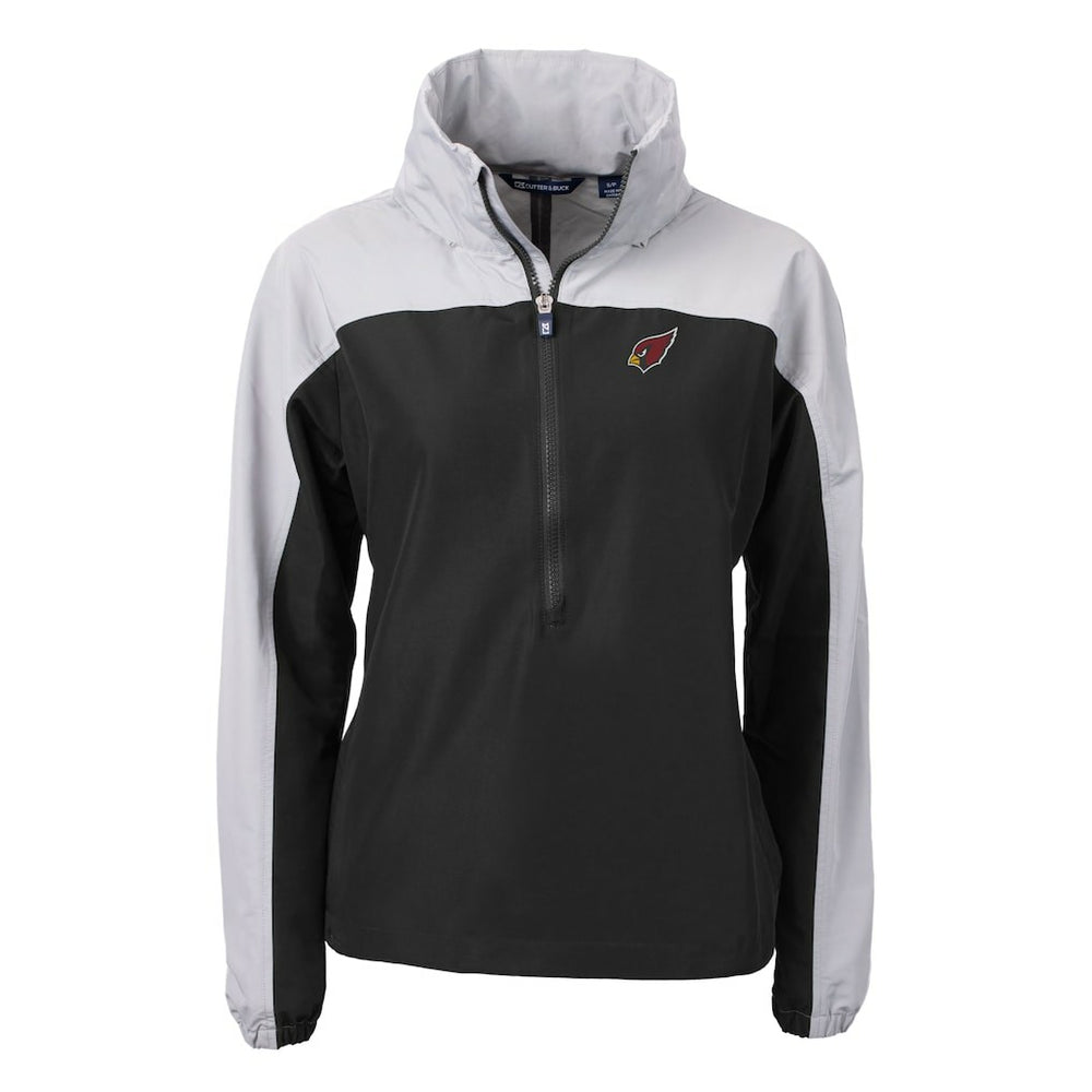 Arizona Cardinals Cutter & Buck Women's Charter Eco Recycled Half-Zip Hooded Anorak Jacket Black