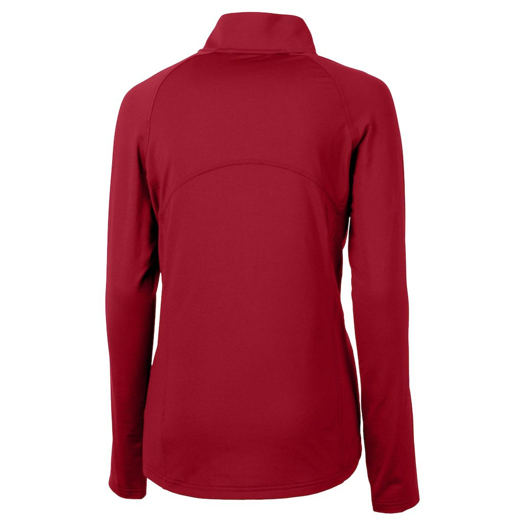 San Francisco 49ers Cutter & Buck Women's Adapt Eco Knit Stretch Recycled Raglan Half-Zip Top Red