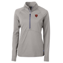Chicago Bears Cutter & Buck Women's Adapt Eco Knit Stretch Recycled Raglan Half-Zip Top Gray