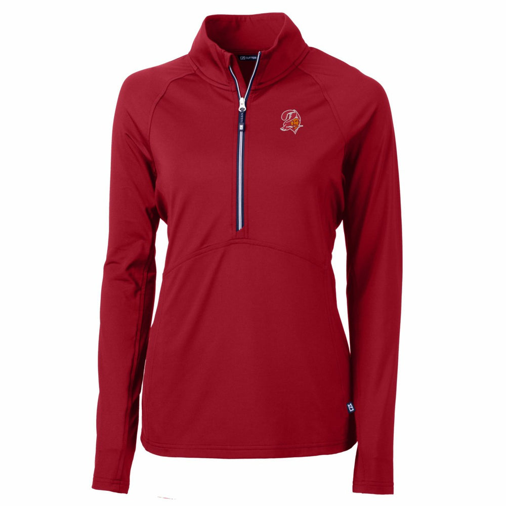 Tampa Bay Buccaneers Cutter & Buck Women's Historical Adapt Eco Knit Stretch Recycled Raglan Half-Zip Top Red