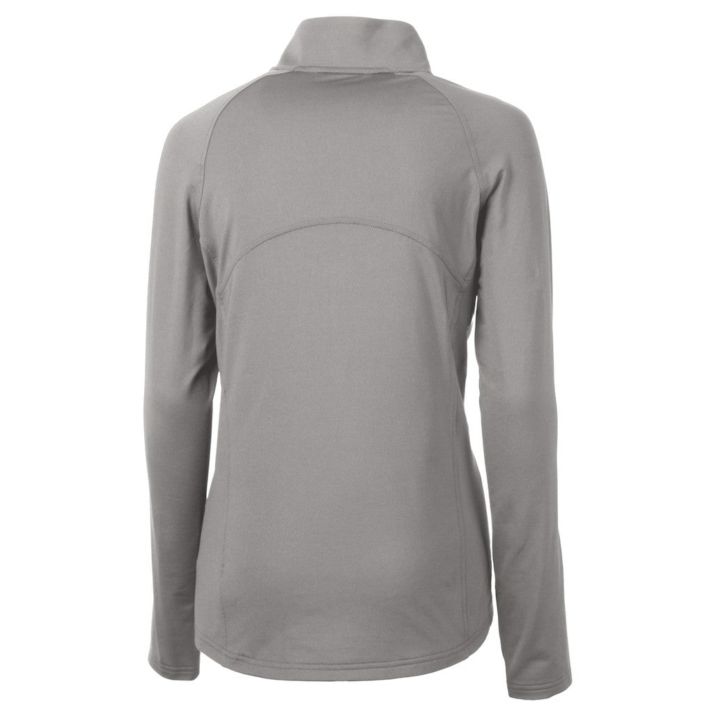Seattle Seahawks Cutter & Buck Women's Historical Adapt Eco Knit Stretch Recycled Raglan Half-Zip Top Gray