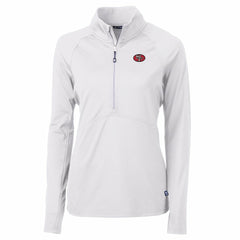 San Francisco 49ers Cutter & Buck Women's Adapt Eco Knit Stretch Recycled Raglan Half-Zip Top White