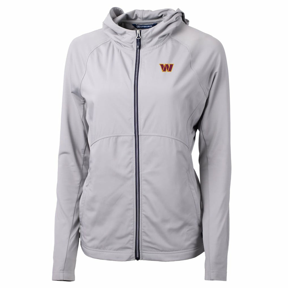 Washington Commanders Cutter & Buck Women's Primary Adapt Eco Knit Hybrid Recycled Full-Zip Jacket Gray