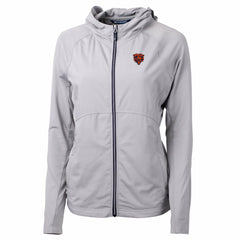 Chicago Bears Cutter & Buck Women's Adapt Eco Knit Hybrid Recycled Full-Zip Jacket Gray