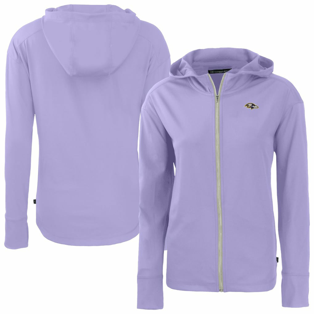 Baltimore Ravens Cutter & Buck Women's Daybreak Eco Recycled Full-Zip Hoodie Jacket Purple