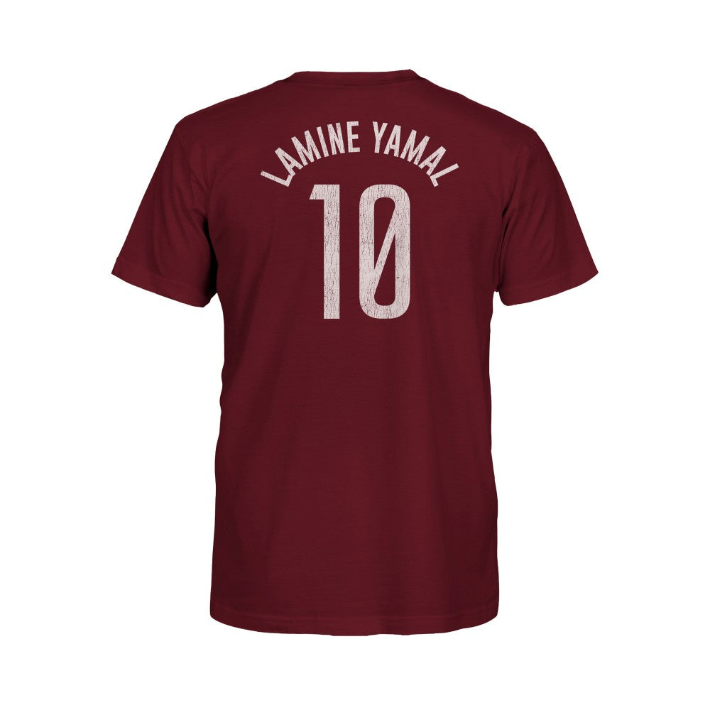 Lamine Yamal Barcelona 1863FC Youth Player Name & Number T-Shirt Maroon shop
