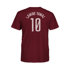 Lamine Yamal Barcelona 1863FC Youth Player Name & Number T-Shirt Maroon shop