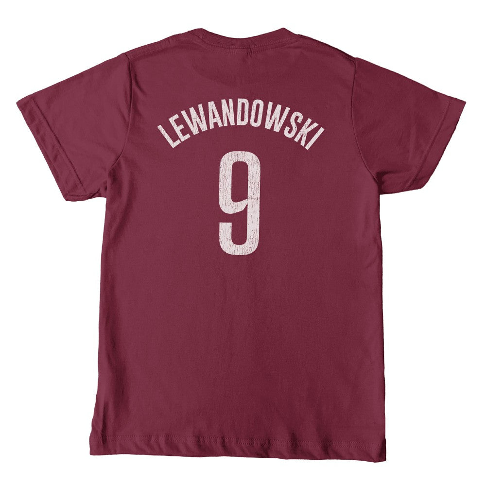 Robert Lewandowski Barcelona 1863FC Youth Player T-Shirt Maroon sale