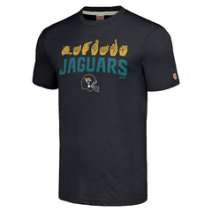 Jacksonville Jaguars Homage Unisex The NFL ASL Collection by Love Sign American Sign Language T-Shirt Charcoal