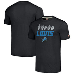 Detroit Lions Homage Unisex The NFL ASL Collection by Love Sign American Sign Language T-Shirt Charcoal