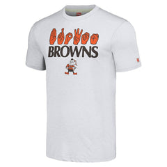 Cleveland Browns Homage Unisex The NFL ASL Collection by Love Sign American Sign Language T-Shirt Ash