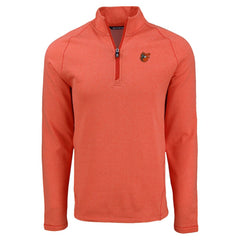 Baltimore Orioles Cutter & Buck Peshastin Eco Fleece Recycled Raglan Quarter-Zip Top - Heather Orange Tops