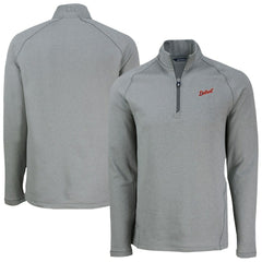 Detroit Tigers Cutter & Buck Peshastin Eco Fleece Recycled Raglan Quarter-Zip Top - Heather Gray Tops
