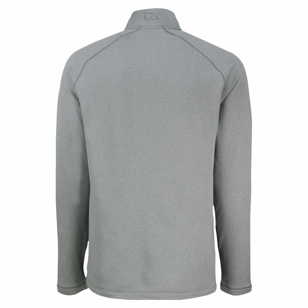 Cleveland Guardians Cutter & Buck Peshastin Eco Fleece Recycled Raglan Quarter-Zip Top - Heather Gray Tops